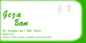 geza ban business card