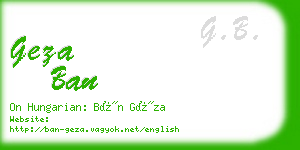 geza ban business card